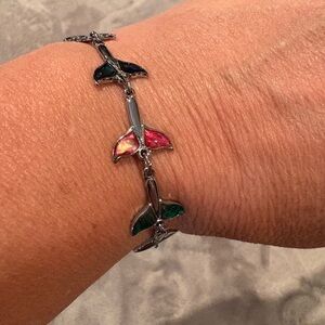 Elegant Silver Whale Tail Bracelet